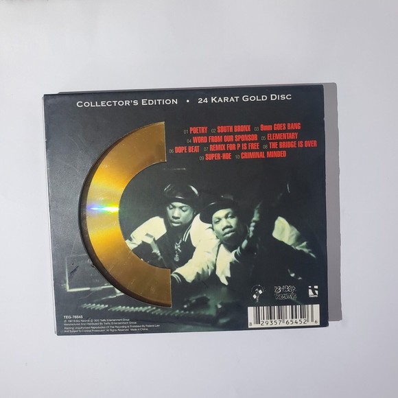 Boogie Down Productions Criminal Minded 24 Karat CD KRS ONE Hip-Hop 2012 Version - Picture 3 of 4